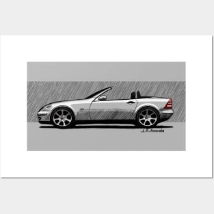 Drawing of the German convertible car Posters and Art